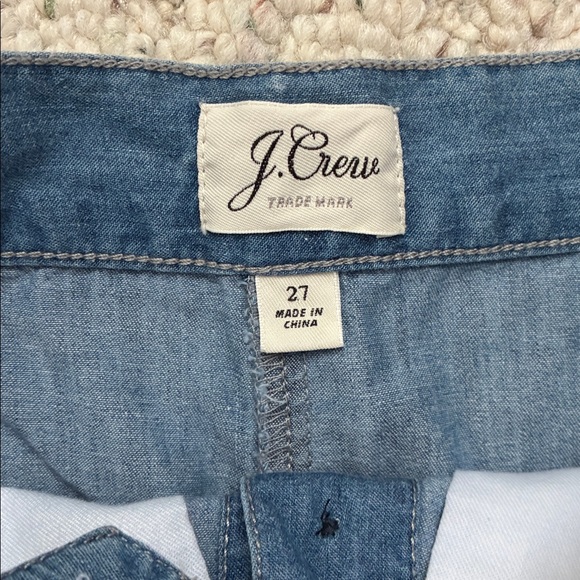 J. Crew Blue Denim Chambray Button Down A-Line Midi Skirt - Picture 6 of 10